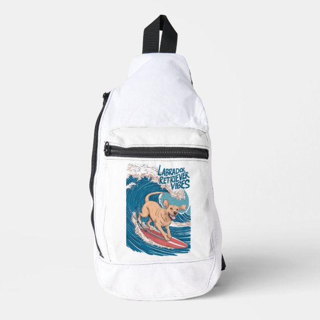 The Surfing Labrador Retriever Pup Sling Bag (Front)