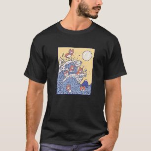 The Surfing Wave Corgi Kanagawa Big Wave Corgi Sur T-Shirt