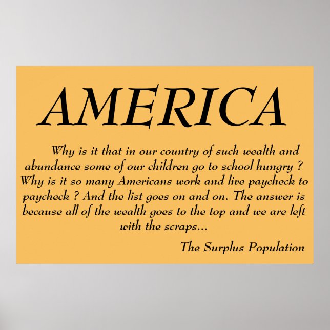 The Surplus Population Poster (Front)