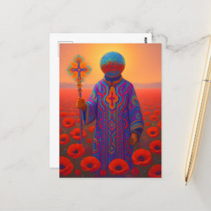 The Surreal Psychedelic Priest Postcard
