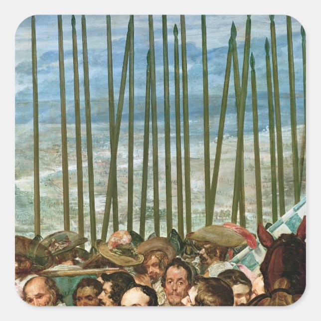 The Surrender of Breda,detail of soldiers Square Sticker (Front)