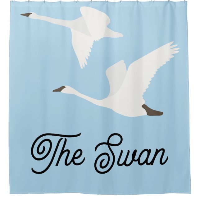 The Swan Colour Block Shower Curtain (Front)