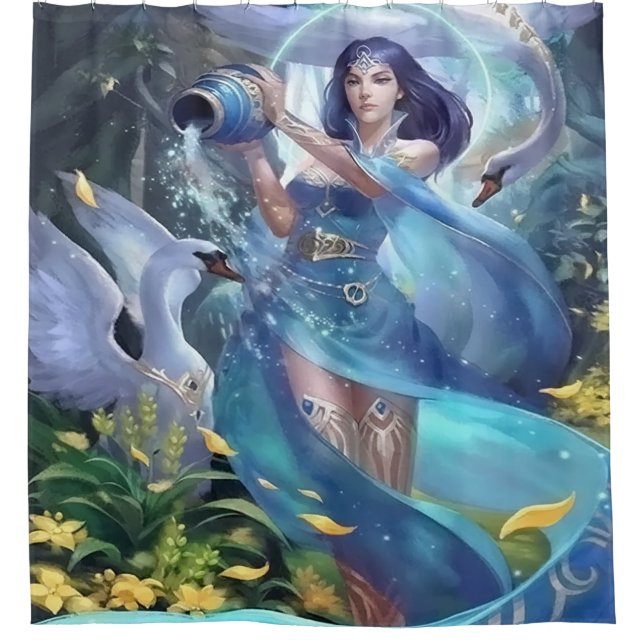 The Swan Enchantress Shower Curtain (Front)