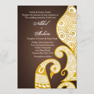 The Swan Golden Brown Invitation