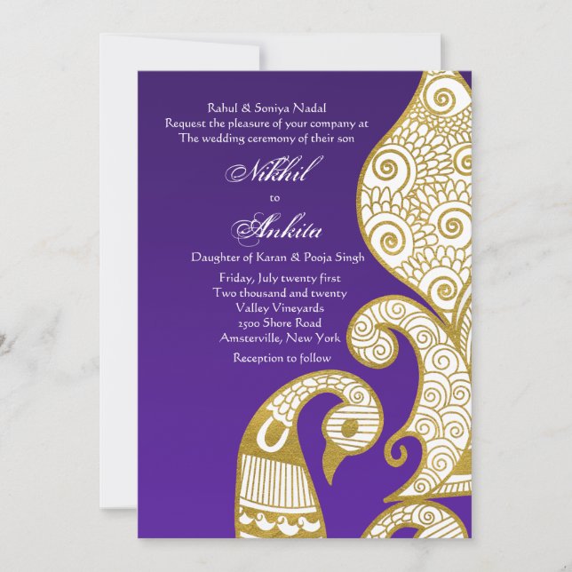 The Swan Golden Invitation (Front)