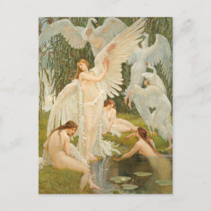 The Swan Maidens   Walter Crane Postcard