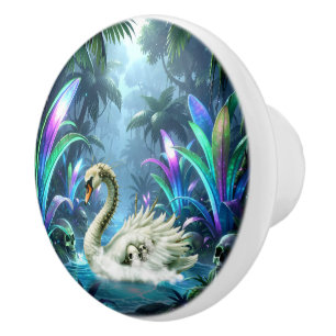 The Swan of Forgotten Waters. Ceramic Knob