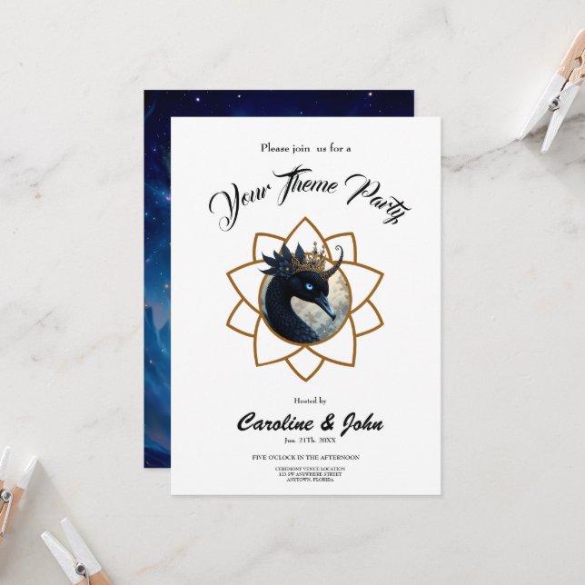 The Swan Who Guards the Moon.   Invitation (Front/Back In Situ)