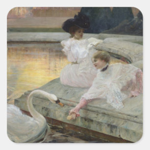 The Swans, 1900 Square Sticker