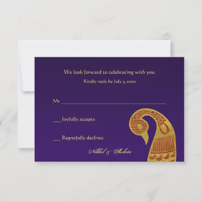 The SwanWedding Respone Cards (Front)