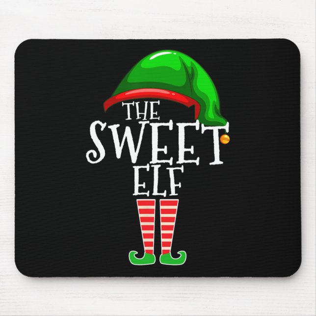 The sweet elf family matching group christmas gift mouse mat (Front)