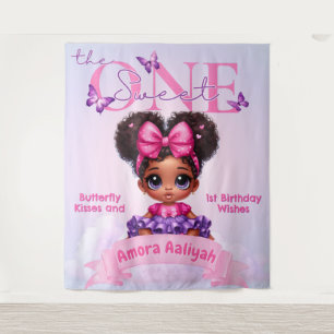 The Sweet One Ethnic Baby Girl 1st Birthday Tapestry