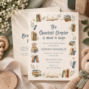The Sweetest Chapter Book Baby Shower Invitation