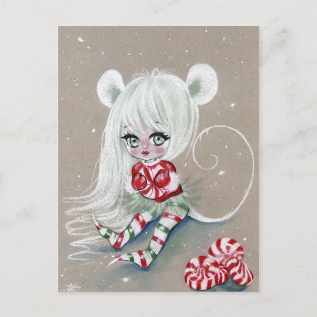 The sweetest christmas mouse with Candy card (Front)