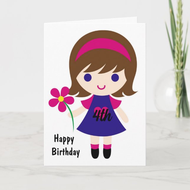 THE SWEETHEART OF ALL *4 YEAR OLDS* BIRTHDAY CARD (Front)