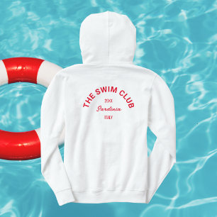 The Swim Club Custom Red Crest Swimmers Hoodie
