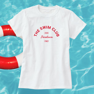 The Swim Club Custom Red Crest Swimmers Womens T-Shirt