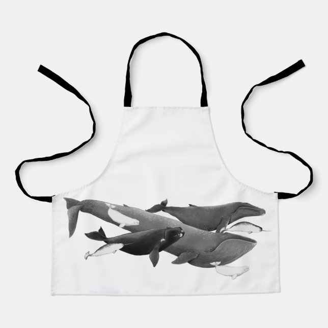 The Swim Of Whales Illustration Art Whale Kids  Apron (Front)