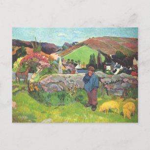 The Swineherd - Paul Gauguin Postcard
