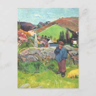 The Swineherd - Paul Gauguin Postcard