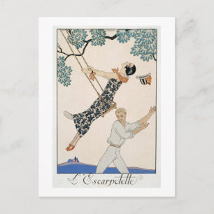 The Swing, 1923 (pochoir print) Postcard