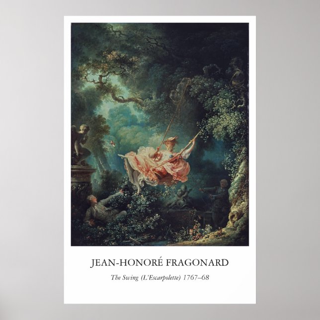 The Swing by Fragonard – Rococo Art Poster (Front)