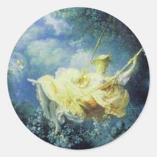 THE SWING  green blue yellow Classic Round Sticker