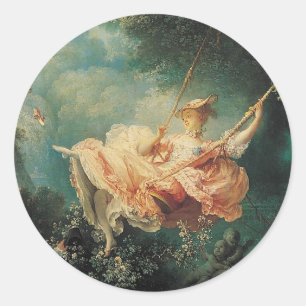 THE SWING  green blue yellow Classic Round Sticker