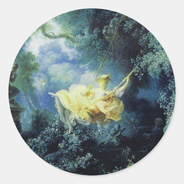 THE SWING  green blue yellow Classic Round Sticker (Front)