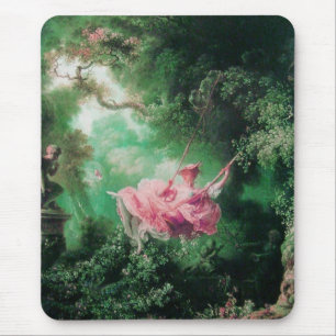 THE SWING  green pink fuchsia Mouse Mat