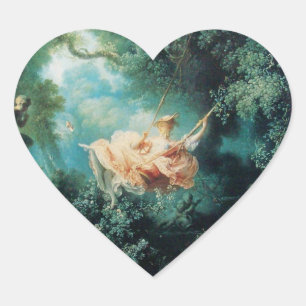 THE SWING  green pink Heart Sticker
