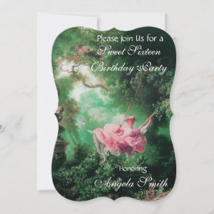 THE SWING ,SWEET 16 PARTY Fuchsia Invitation