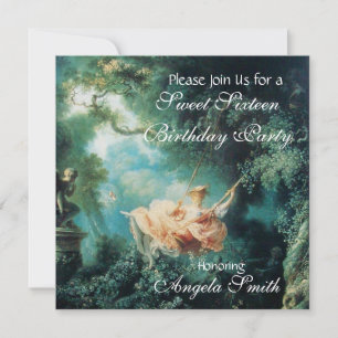 THE SWING  ,SWEET SIXTEEN PARTY INVITATION