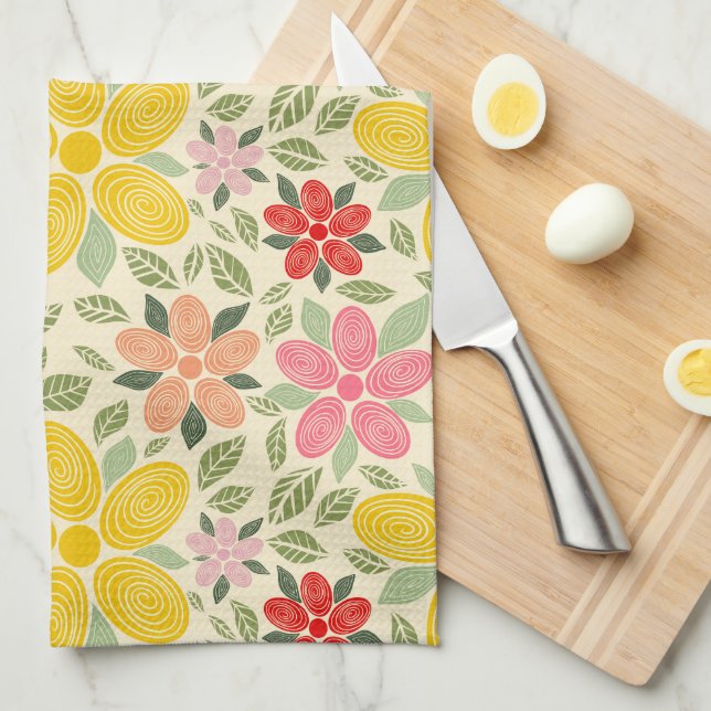 The Swirl Garden Kitchen Towel (Quarter Fold)