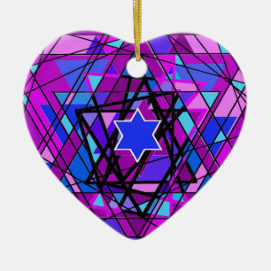 The swirling Star of David. Ceramic Tree Decoration