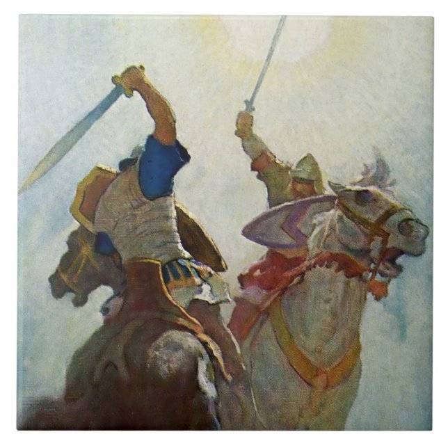 “The Sword Battle Was Fierce” by NC Wyeth Tile (Front)