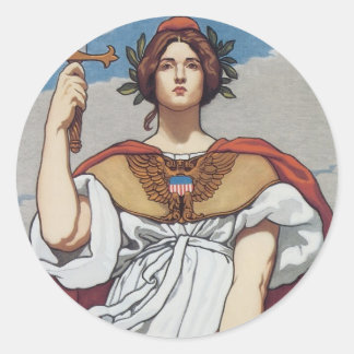 The Sword is Drawn, The Navy Upholds It Classic Round Sticker