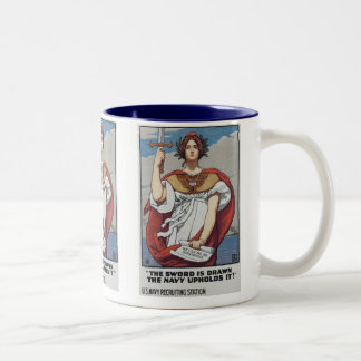 The Sword is Drawn, The Navy Upholds It Two-Tone Coffee Mug
