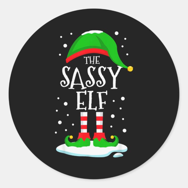 The Sy Elf Christmas Family Matching Xmas Group Fu Classic Round Sticker (Front)