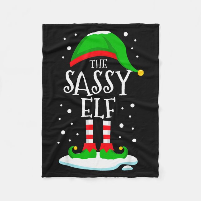 The Sy Elf Christmas Family Matching Xmas Group Fu Fleece Blanket (Front)