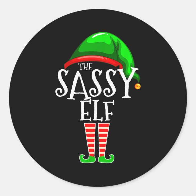 The Sy Elf Family Matching Group Christmas Gift Fu Classic Round Sticker (Front)