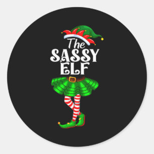 The Sy Elf Xmas Funny Christmas Matching Family Pa Classic Round Sticker