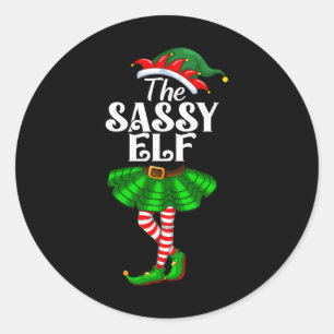 The Sy Elf Xmas Funny Christmas Matching Family Pa Classic Round Sticker