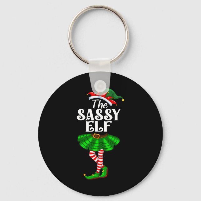 The Sy Elf Xmas Funny Christmas Matching Family Pa Key Ring (Front)