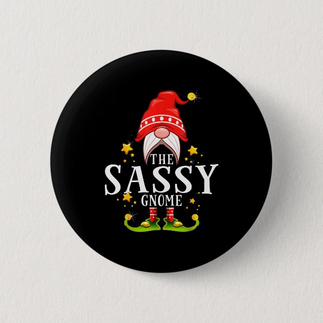 The Sy Gnome Christmas Matching  6 Cm Round Badge (Front)