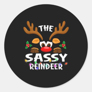 The Sy Reindeer Christmas Men Women Classic Round Sticker