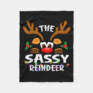 The Sy Reindeer Christmas Men Women Fleece Blanket