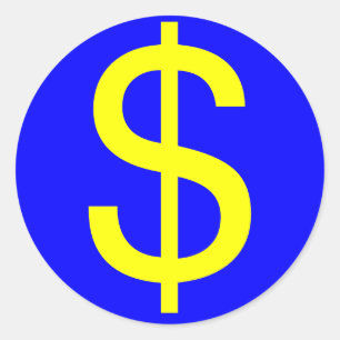 $, the symbol for USA currency Classic Round Sticker