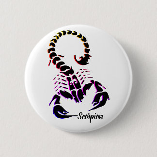 The symbol of the scorpion zodiac 6 cm round badge