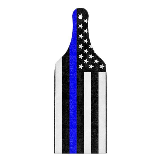 The Symbolic Thin Blue Line American Flag Cutting Board (Front)